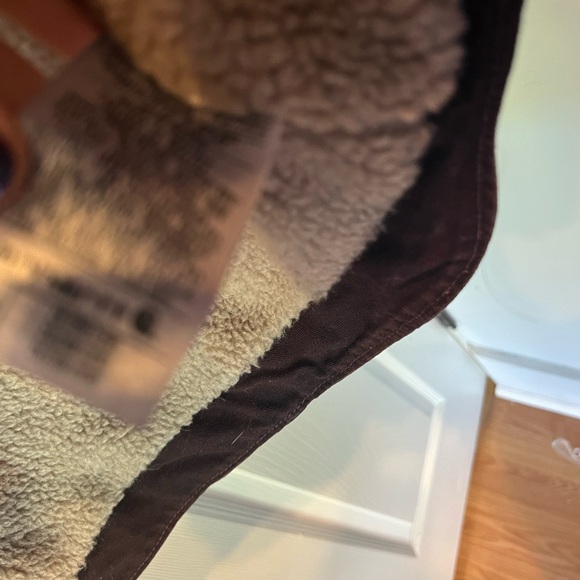 Vintage Carhartt Jacket Womens 2XL Purple Canvas Sherpa WJ141 Hooded Detroit - Picture 13 of 13